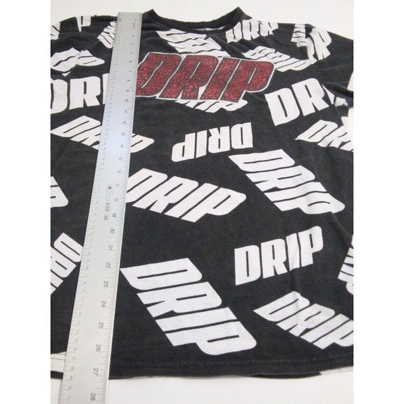 RGSTR Men's XL Large Medium All Over Print Drip Tshirt Black White - Picture 5 of 6